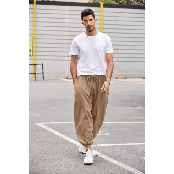 COOFANDY Men Hippie Harem Pants Baggy Linen Boho Yoga Casual Drop Crotch Trouser