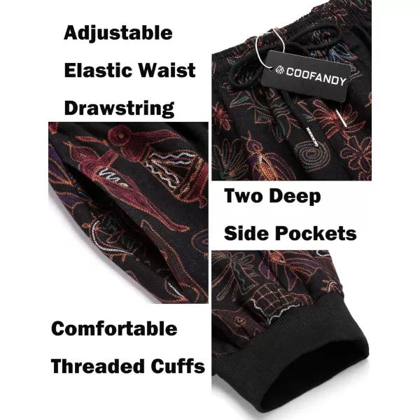 COOFANDY Men Hippie Harem Pants Baggy Linen Boho Yoga Casual Drop Crotch Trouser