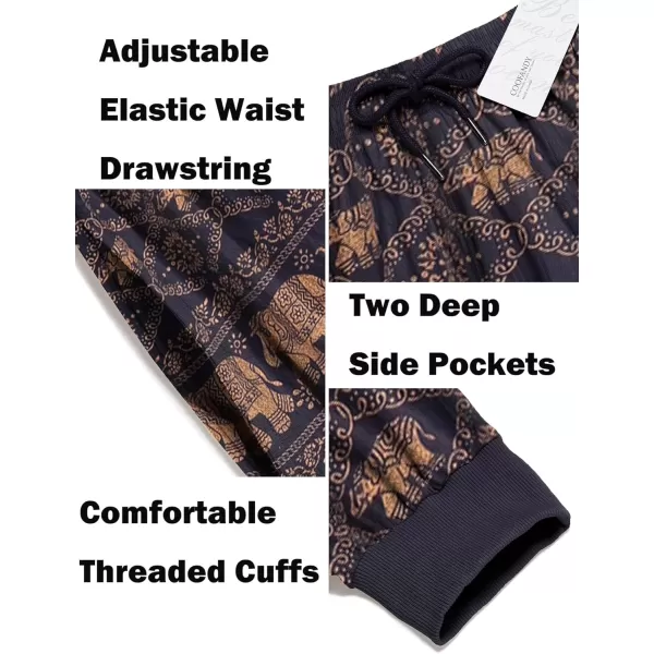 COOFANDY Men Hippie Harem Pants Baggy Linen Boho Yoga Casual Drop Crotch Trouser