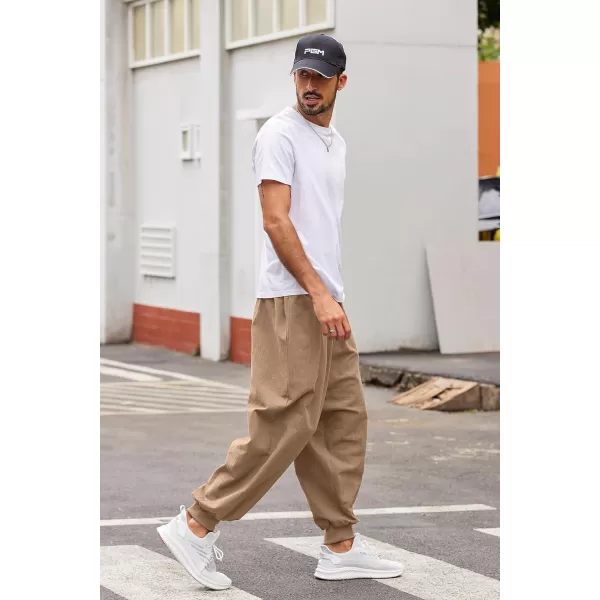 COOFANDY Men Hippie Harem Pants Baggy Linen Boho Yoga Casual Drop Crotch Trouser