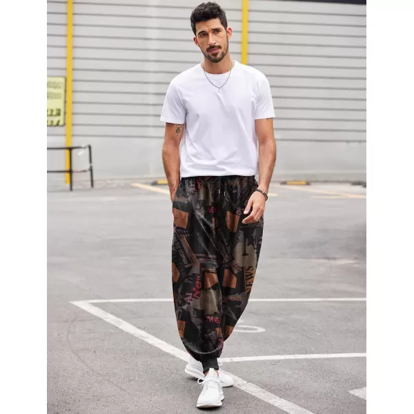 COOFANDY Men Hippie Harem Pants Baggy Linen Boho Yoga Casual Drop Crotch Trouser