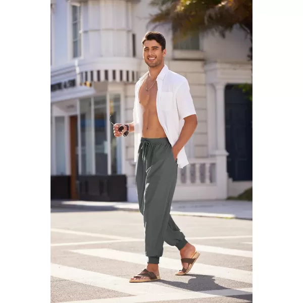 COOFANDY Men Hippie Harem Pants Baggy Linen Boho Yoga Casual Drop Crotch Trouser
