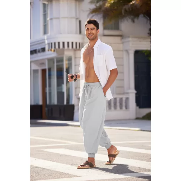COOFANDY Men Hippie Harem Pants Baggy Linen Boho Yoga Casual Drop Crotch Trouser