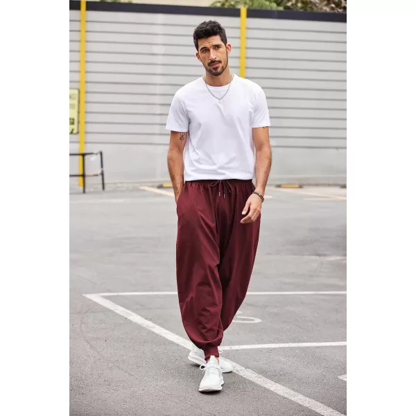 COOFANDY Men Hippie Harem Pants Baggy Linen Boho Yoga Casual Drop Crotch Trouser