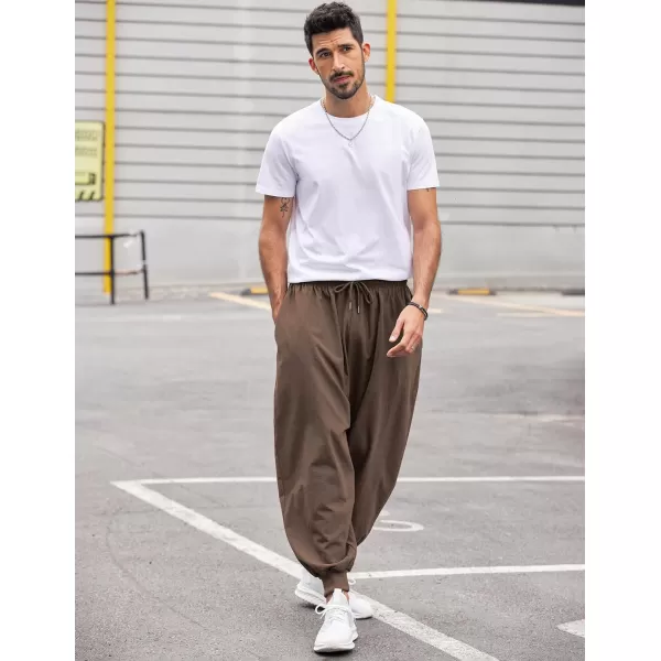 COOFANDY Men Hippie Harem Pants Baggy Linen Boho Yoga Casual Drop Crotch Trouser