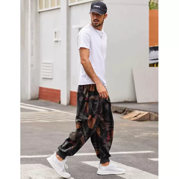 COOFANDY Men Hippie Harem Pants Baggy Linen Boho Yoga Casual Drop Crotch Trouser