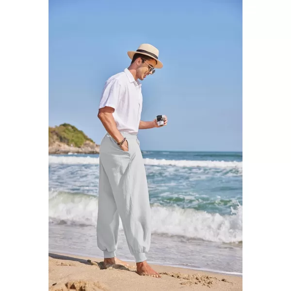 COOFANDY Men Hippie Harem Pants Baggy Linen Boho Yoga Casual Drop Crotch Trouser