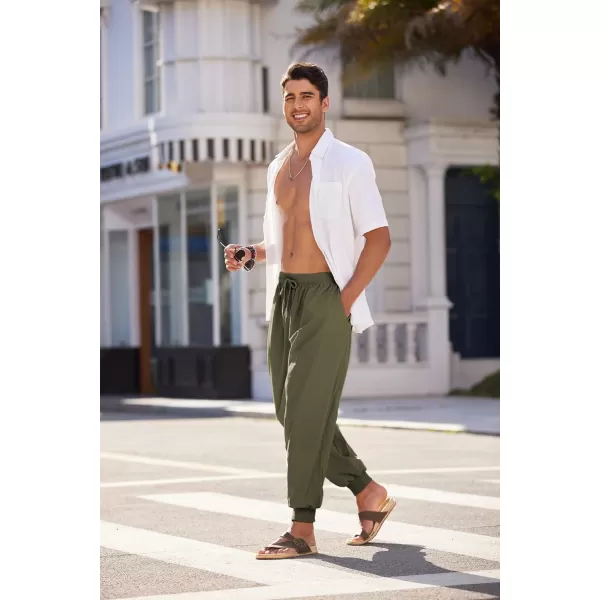 COOFANDY Men Hippie Harem Pants Baggy Linen Boho Yoga Casual Drop Crotch Trouser