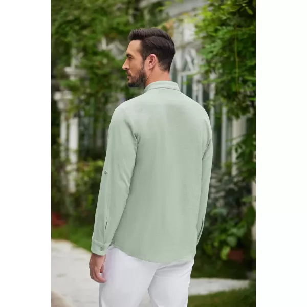 COOFANDY Men Linen Cotton Shirts Beach Hippie Renaissance Medieval Long Sleeve Lace Up Costume