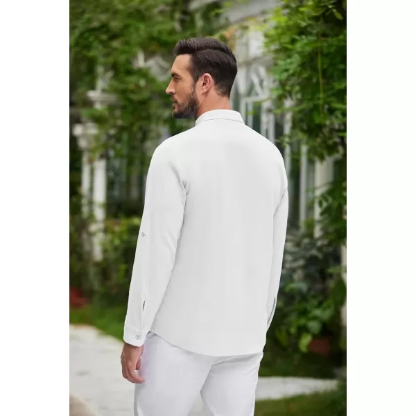 COOFANDY Men Linen Cotton Shirts Beach Hippie Renaissance Medieval Long Sleeve Lace Up Costume