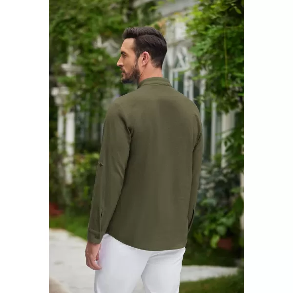 COOFANDY Men Linen Cotton Shirts Beach Hippie Renaissance Medieval Long Sleeve Lace Up Costume