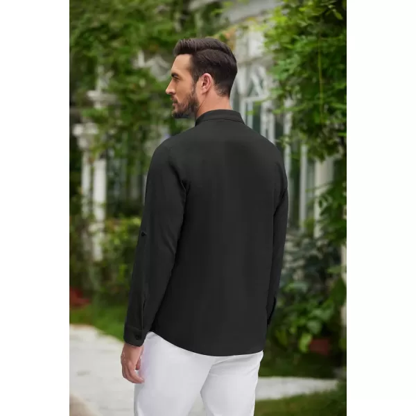 COOFANDY Men Linen Cotton Shirts Beach Hippie Renaissance Medieval Long Sleeve Lace Up Costume