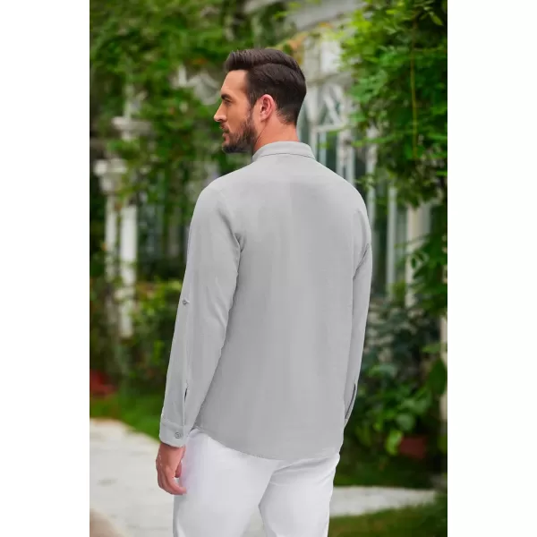 COOFANDY Men Linen Cotton Shirts Beach Hippie Renaissance Medieval Long Sleeve Lace Up Costume