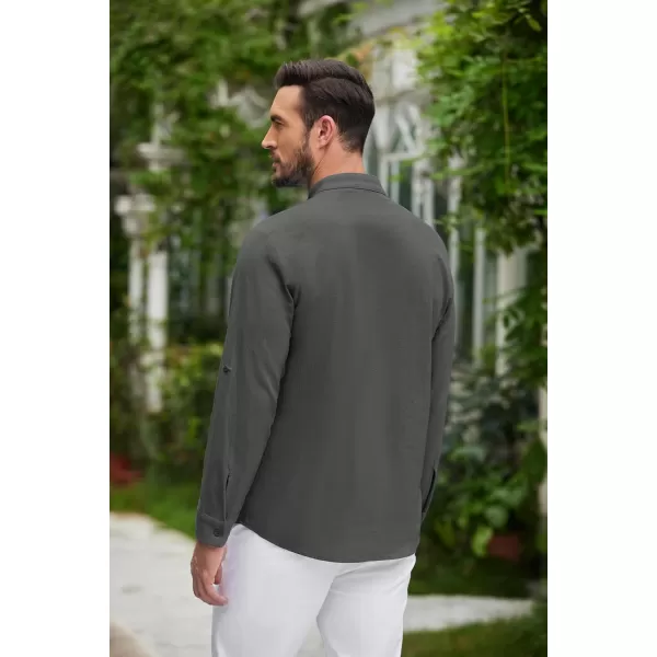 COOFANDY Men Linen Cotton Shirts Beach Hippie Renaissance Medieval Long Sleeve Lace Up Costume