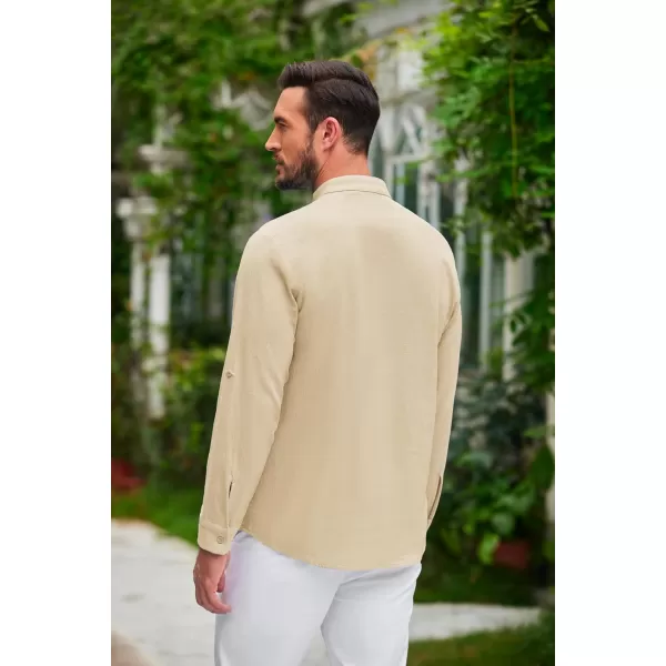 COOFANDY Men Linen Cotton Shirts Beach Hippie Renaissance Medieval Long Sleeve Lace Up Costume
