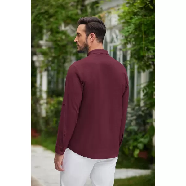 COOFANDY Men Linen Cotton Shirts Beach Hippie Renaissance Medieval Long Sleeve Lace Up Costume