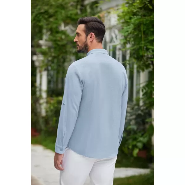 COOFANDY Men Linen Cotton Shirts Beach Hippie Renaissance Medieval Long Sleeve Lace Up Costume