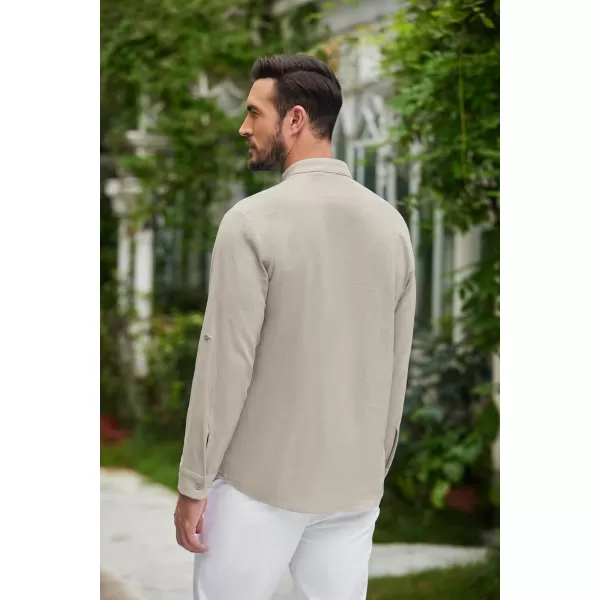 COOFANDY Men Linen Cotton Shirts Beach Hippie Renaissance Medieval Long Sleeve Lace Up Costume