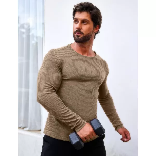 COOFANDY Men's 2 Pack Muscle T-Shirt Stretch Long Sleeve Gym Workout Bodybuilding Training Tee Shirts Casual Hipster Tops