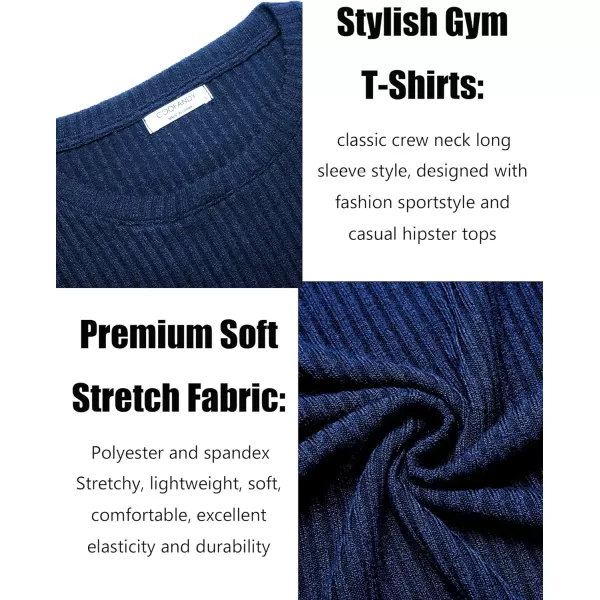 COOFANDY Men's 2 Pack Muscle T-Shirt Stretch Long Sleeve Gym Workout Bodybuilding Training Tee Shirts Casual Hipster Tops