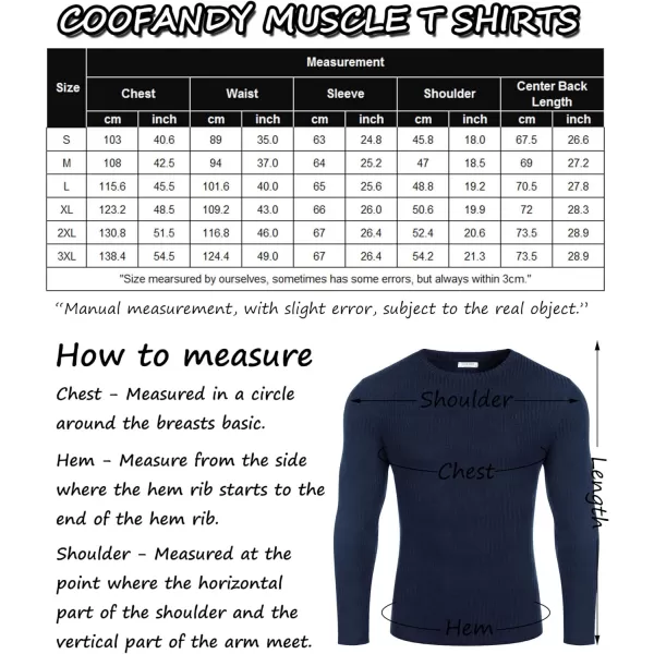 COOFANDY Men's 2 Pack Muscle T-Shirt Stretch Long Sleeve Gym Workout Bodybuilding Training Tee Shirts Casual Hipster Tops