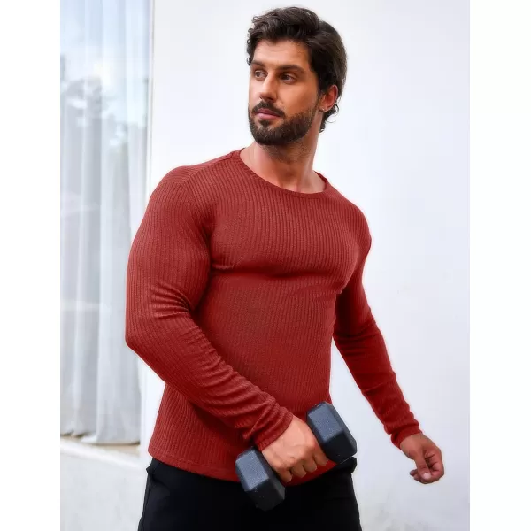 COOFANDY Men's 2 Pack Muscle T-Shirt Stretch Long Sleeve Gym Workout Bodybuilding Training Tee Shirts Casual Hipster Tops