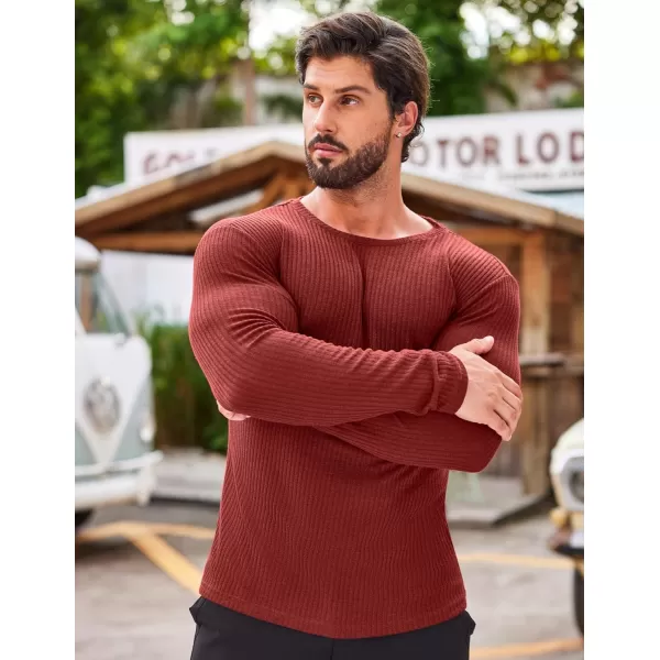 COOFANDY Men's 2 Pack Muscle T-Shirt Stretch Long Sleeve Gym Workout Bodybuilding Training Tee Shirts Casual Hipster Tops