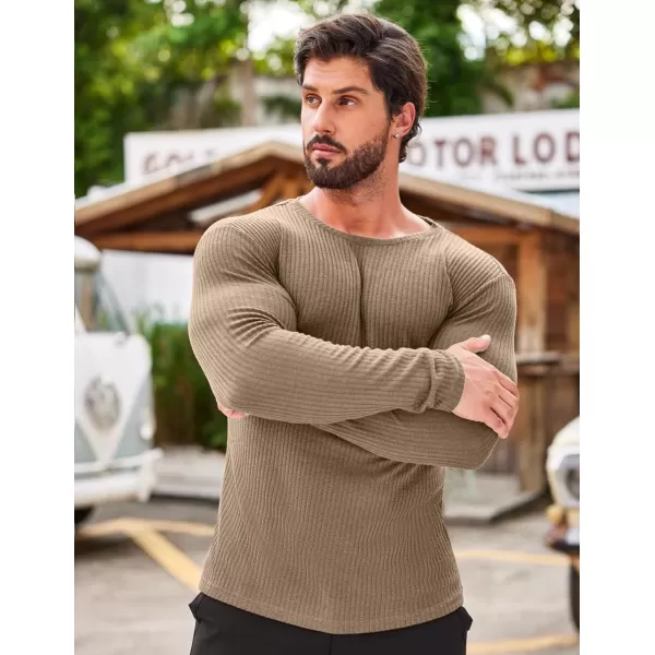 COOFANDY Men's 2 Pack Muscle T-Shirt Stretch Long Sleeve Gym Workout Bodybuilding Training Tee Shirts Casual Hipster Tops