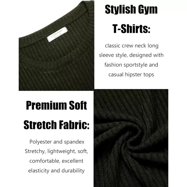 COOFANDY Men's 2 Pack Muscle T-Shirt Stretch Long Sleeve Gym Workout Bodybuilding Training Tee Shirts Casual Hipster Tops