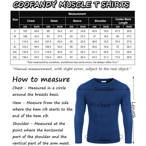 COOFANDY Men's 2 Pack Muscle T-Shirt Stretch Long Sleeve Gym Workout Bodybuilding Training Tee Shirts Casual Hipster Tops