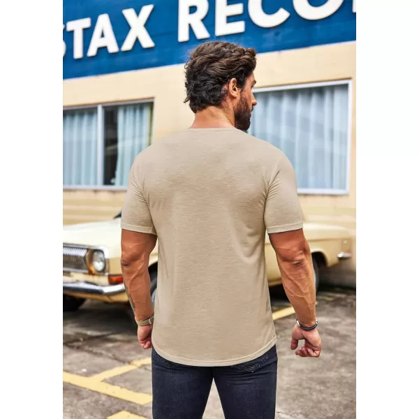 COOFANDY Mens 2 Pack Muscle V Neck T Shirt Fitted Gym Workout Short Sleeve Tee