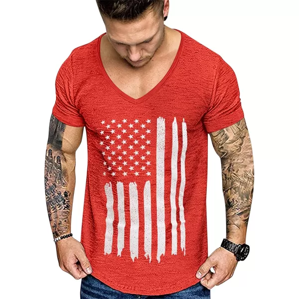 COOFANDY Mens 2 Pack Muscle V Neck T Shirt Fitted Gym Workout Short Sleeve Tee