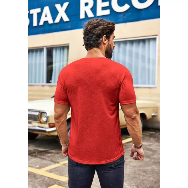 COOFANDY Mens 2 Pack Muscle V Neck T Shirt Fitted Gym Workout Short Sleeve Tee