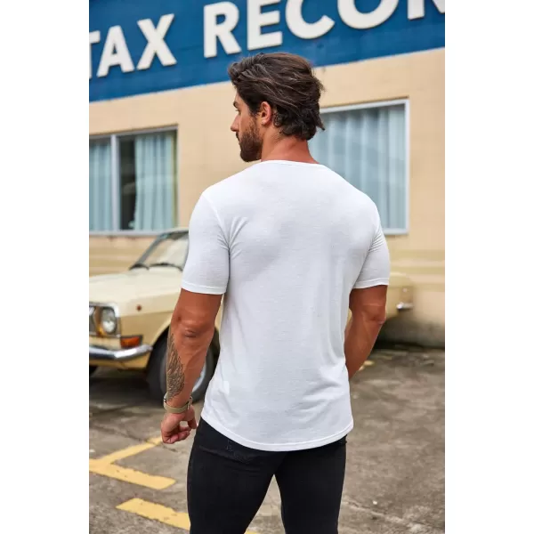 COOFANDY Mens 2 Pack Muscle V Neck T Shirt Fitted Gym Workout Short Sleeve Tee