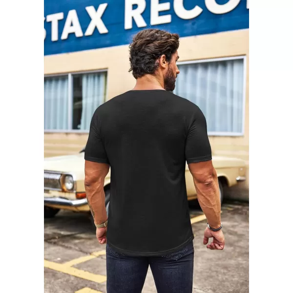 COOFANDY Mens 2 Pack Muscle V Neck T Shirt Fitted Gym Workout Short Sleeve Tee