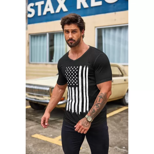 COOFANDY Mens 2 Pack Muscle V Neck T Shirt Fitted Gym Workout Short Sleeve Tee