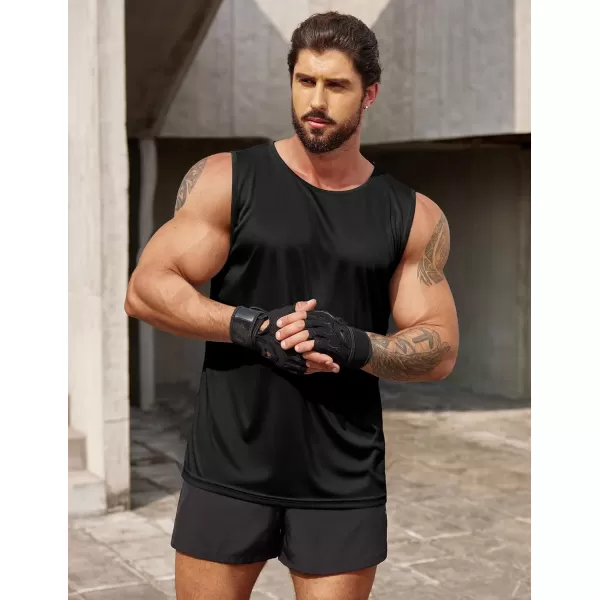 COOFANDY Mens 2 Pack Workout Tank Top UPF 50+ Quick Dry Sleeveless Swim Shirt Gym Muscle Athletic Summer Beach T Shirts