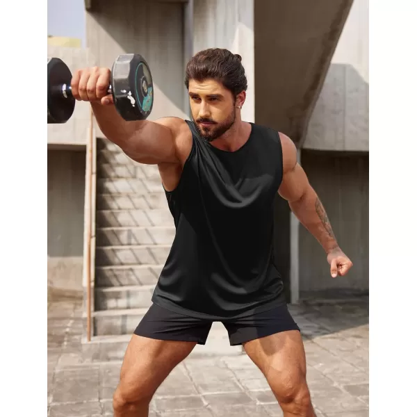 COOFANDY Mens 2 Pack Workout Tank Top UPF 50+ Quick Dry Sleeveless Swim Shirt Gym Muscle Athletic Summer Beach T Shirts