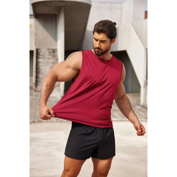COOFANDY Mens 2 Pack Workout Tank Top UPF 50+ Quick Dry Sleeveless Swim Shirt Gym Muscle Athletic Summer Beach T Shirts