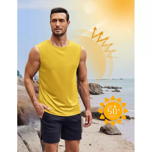COOFANDY Mens 2 Pack Workout Tank Top UPF 50+ Quick Dry Sleeveless Swim Shirt Gym Muscle Athletic Summer Beach T Shirts
