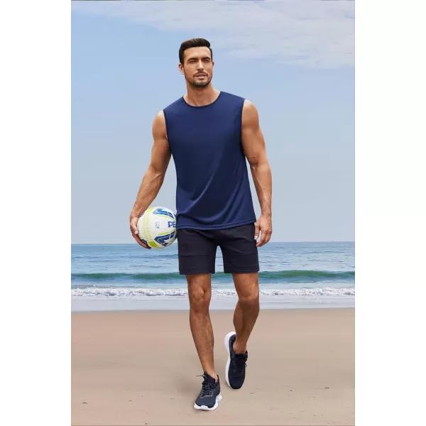 COOFANDY Mens 2 Pack Workout Tank Top UPF 50+ Quick Dry Sleeveless Swim Shirt Gym Muscle Athletic Summer Beach T Shirts