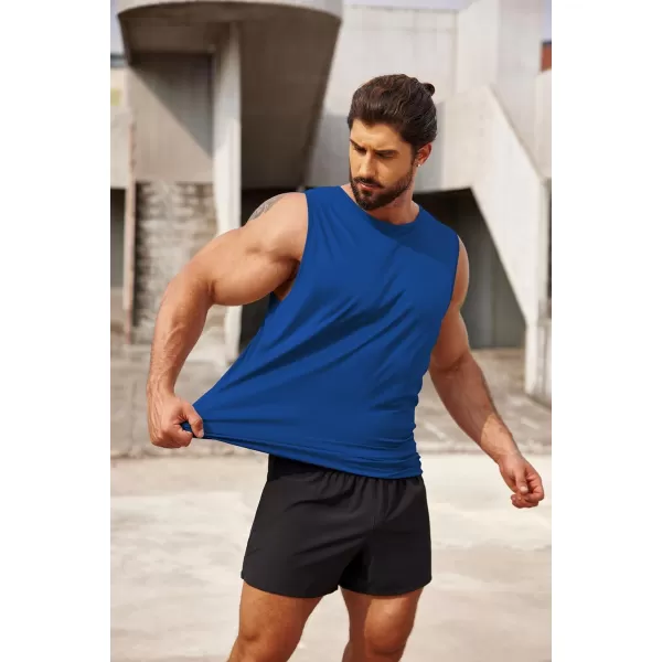 COOFANDY Mens 2 Pack Workout Tank Top UPF 50+ Quick Dry Sleeveless Swim Shirt Gym Muscle Athletic Summer Beach T Shirts