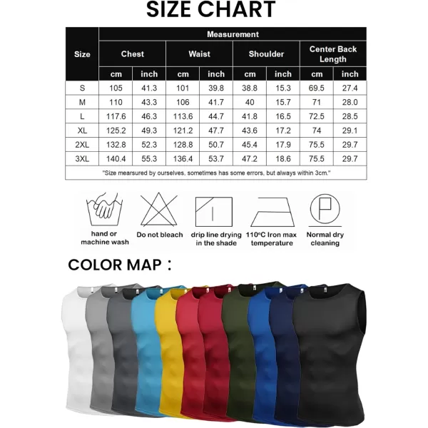 COOFANDY Mens 2 Pack Workout Tank Top UPF 50+ Quick Dry Sleeveless Swim Shirt Gym Muscle Athletic Summer Beach T Shirts