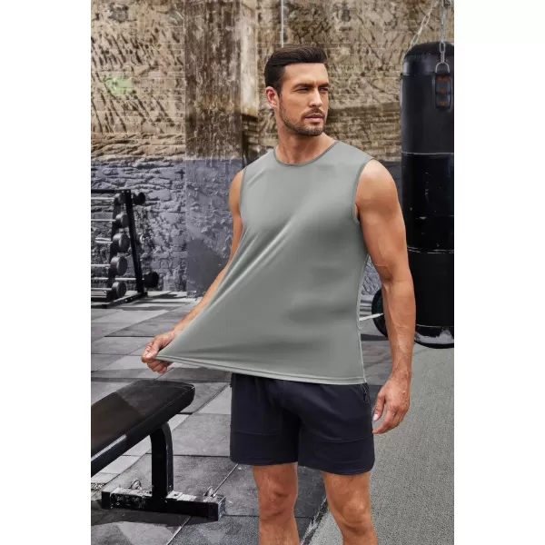 COOFANDY Mens 2 Pack Workout Tank Top UPF 50+ Quick Dry Sleeveless Swim Shirt Gym Muscle Athletic Summer Beach T Shirts