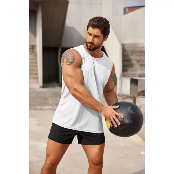 COOFANDY Mens 2 Pack Workout Tank Top UPF 50+ Quick Dry Sleeveless Swim Shirt Gym Muscle Athletic Summer Beach T Shirts