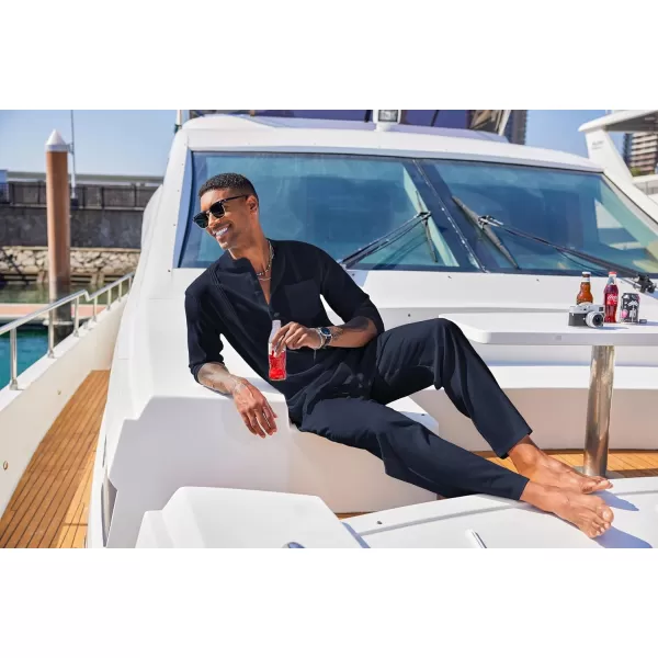 COOFANDY Men's 2 Piece Cotton Linen Sets Casual Long Sleeve Henley Shirts Yoga Pants Set Beach Cuban Outfits
