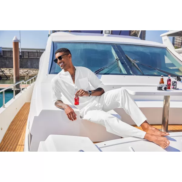 COOFANDY Men's 2 Piece Cotton Linen Sets Casual Long Sleeve Henley Shirts Yoga Pants Set Beach Cuban Outfits