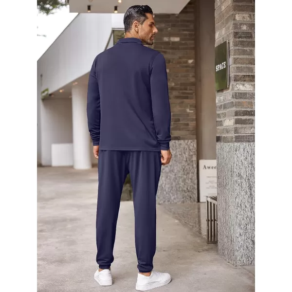 COOFANDY Men's 2 Piece Tracksuit Set Jogging Sweatsuit Workout Athletic Casual Quarter Zip Suit