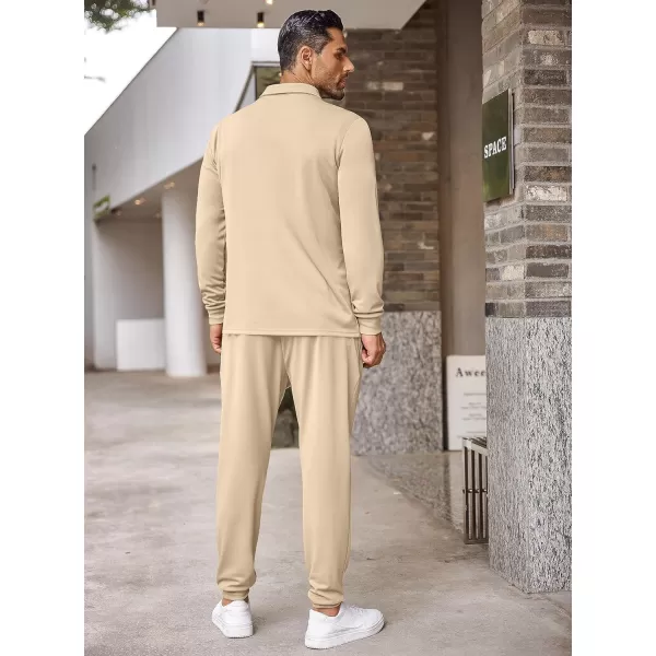 COOFANDY Men's 2 Piece Tracksuit Set Jogging Sweatsuit Workout Athletic Casual Quarter Zip Suit