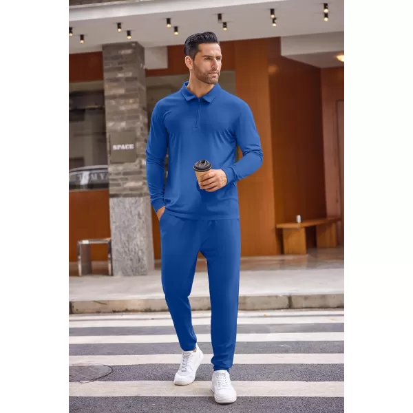 COOFANDY Men's 2 Piece Tracksuit Set Jogging Sweatsuit Workout Athletic Casual Quarter Zip Suit